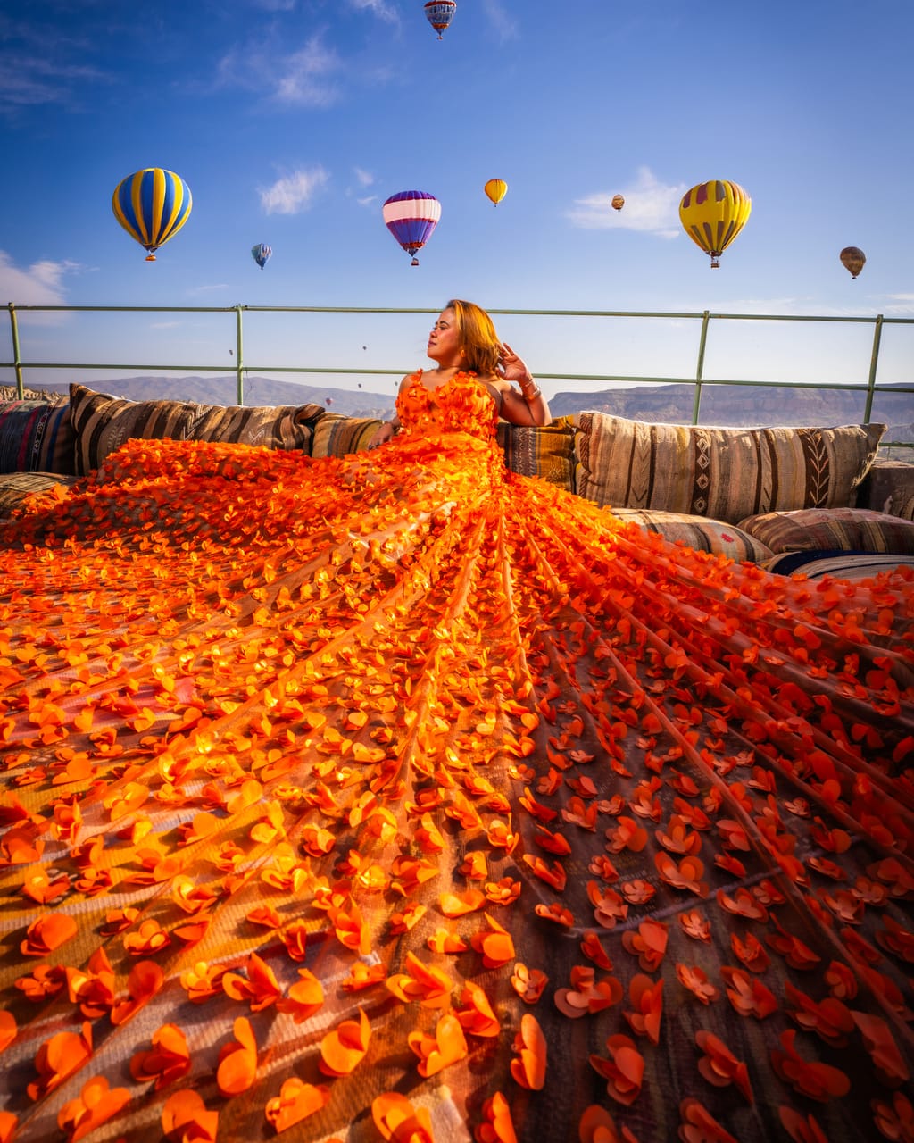 Cappadocia balloon sunrise from terrace